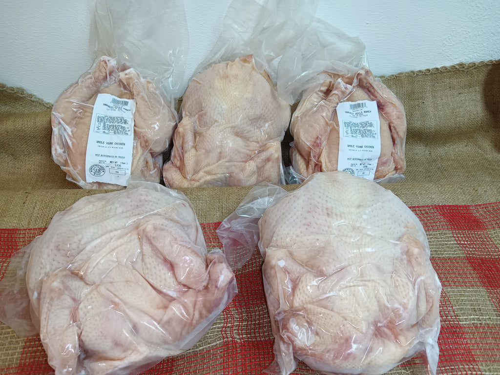 5 Whole Pasture Raised Chickens